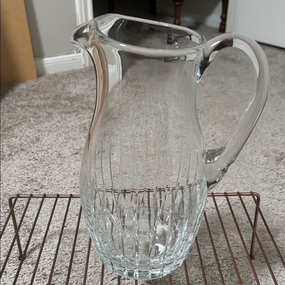 Vintage Block Crystal Rhapsody Pitcher Elegant Glass Pitcher